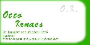 otto krnacs business card