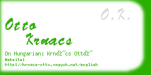 otto krnacs business card